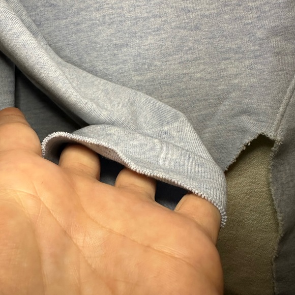 Frank & Eileen Sweatshirt Tee Lab M Baby Blue EUC Cool Asymmetrical Made in USA - Picture 7 of 9